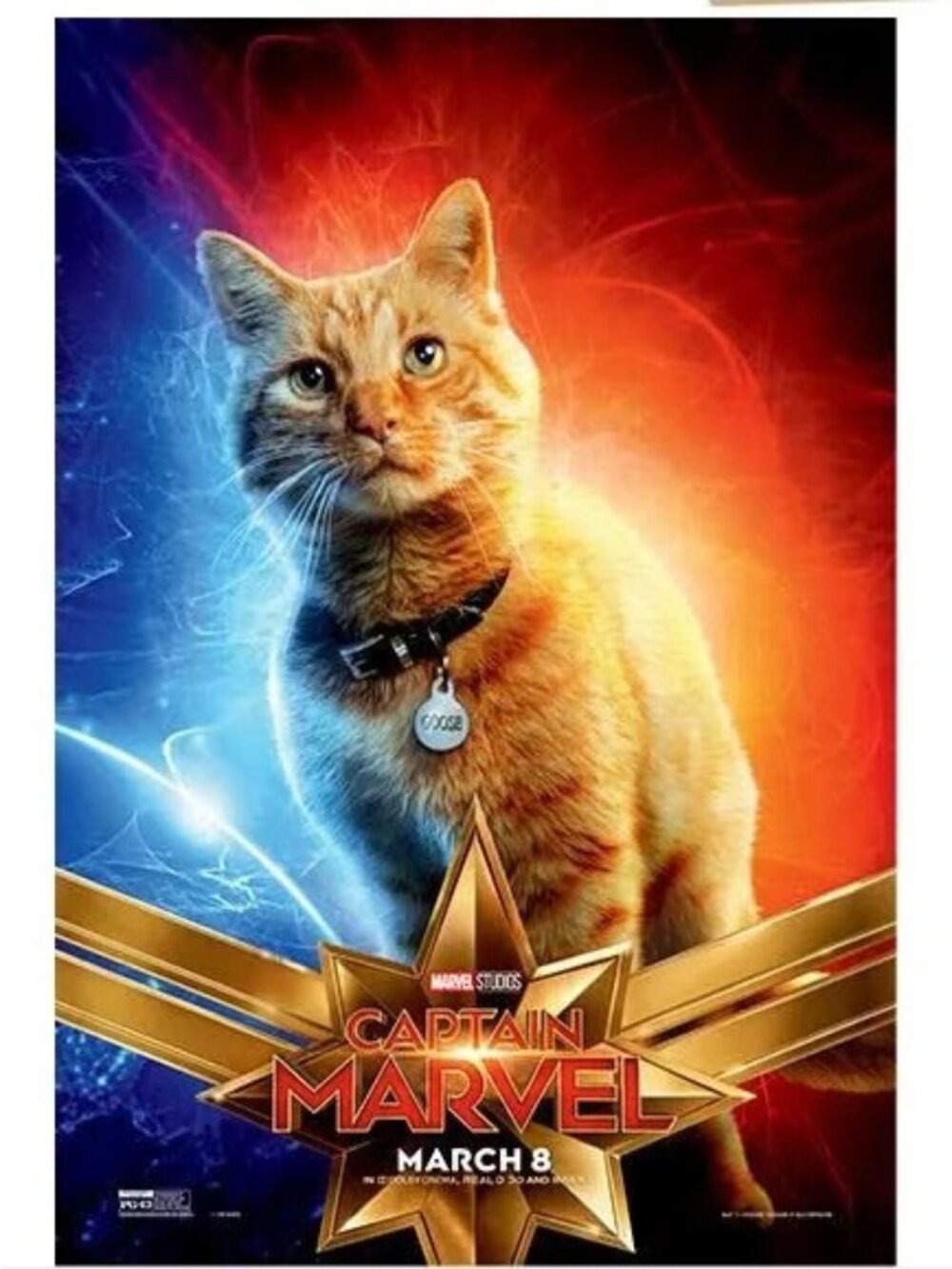 Disney Captain Marvel Goose 2019 Original 27x40 Single Sided Movie Poster Marvel
